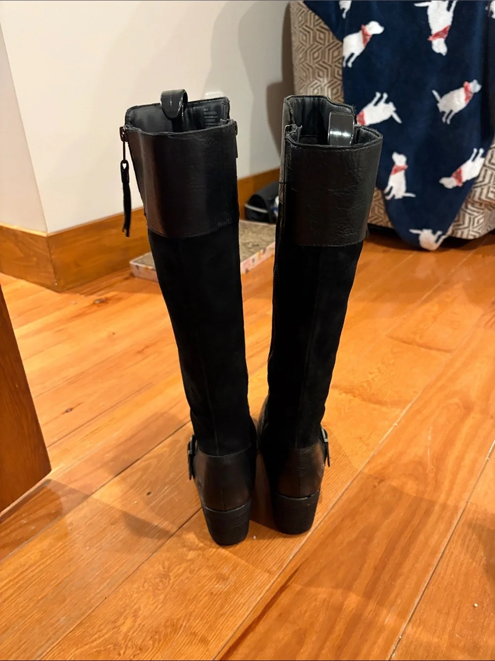 Born Black Over-the-Knee Riding Boots with Side Zip